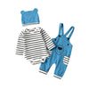 Boy&#39;s Clothing Blue Suspender Trousers and Cap