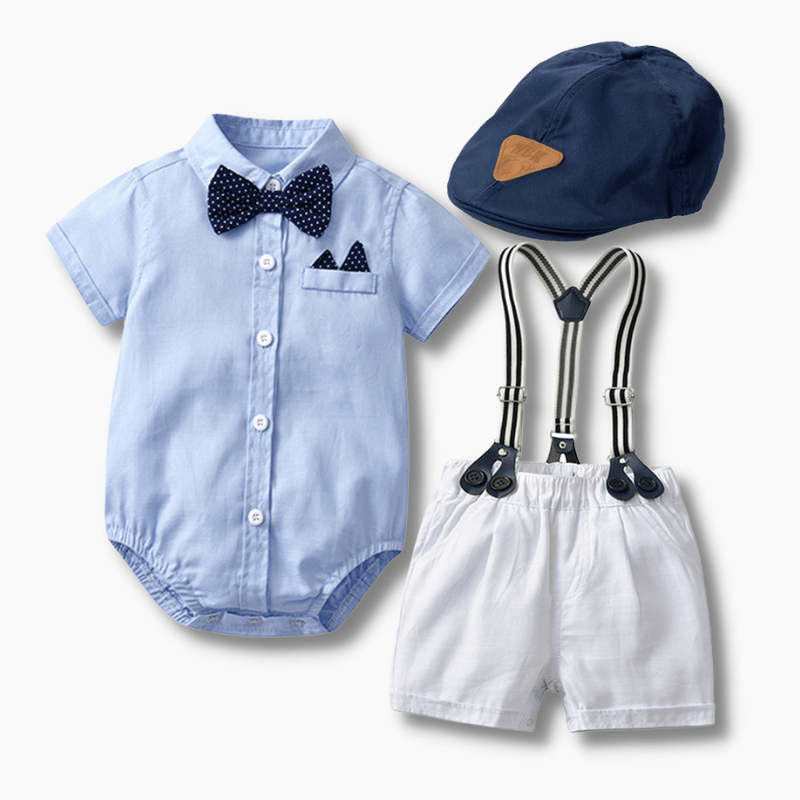 Boy's Clothing Blue Tie And Suspenders Set