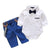 Boy's Clothing KB8017 / 24M / China Bodysuit with Straps Trousers Outfit