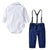 Boy's Clothing Bodysuit with Straps Trousers Outfit