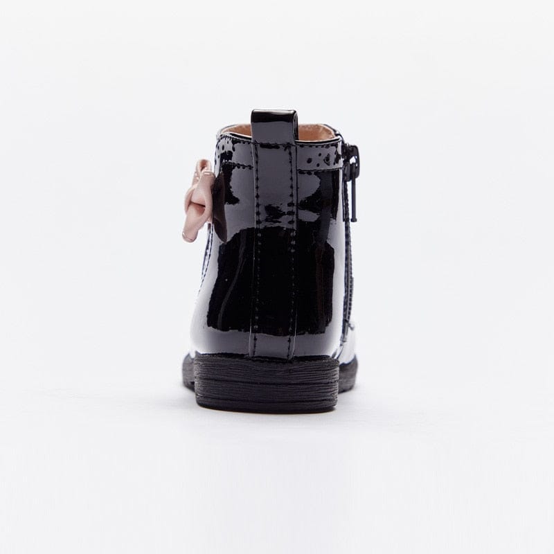 Bow solid zipper boots