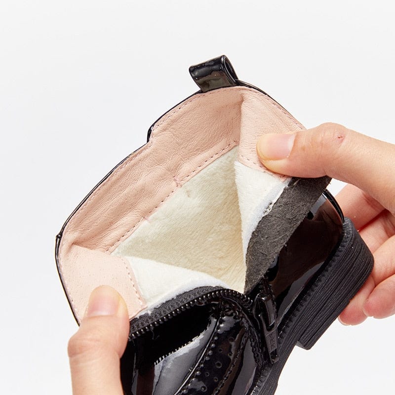 Bow solid zipper boots