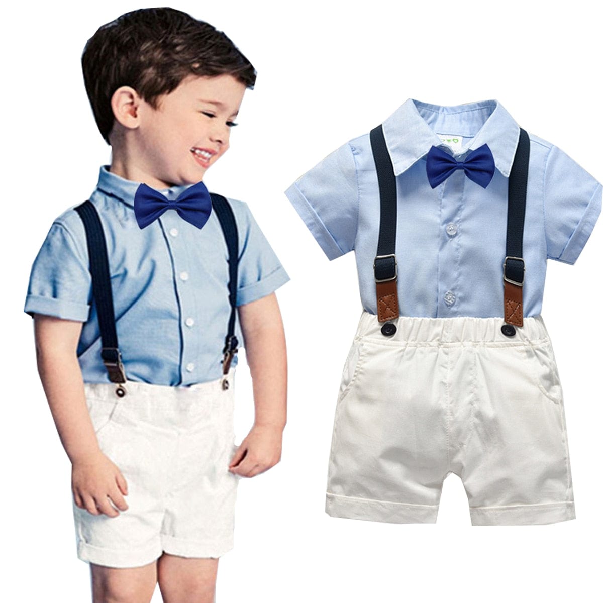 Straps set 6 / 12-18 Months / China Bow Tie Tops+Suspender Shorts Set