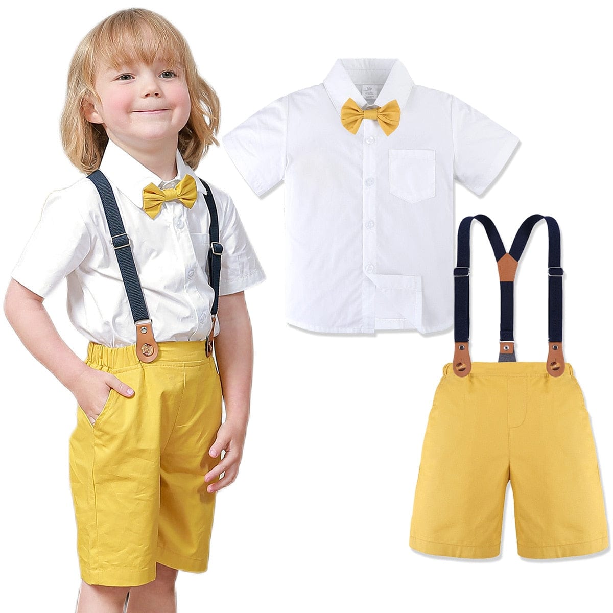 Straps set 9 / 12-18 Months / China Bow Tie Tops+Suspender Shorts Set