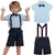 Straps set 2 / 12-18 Months / China Bow Tie Tops+Suspender Shorts Set