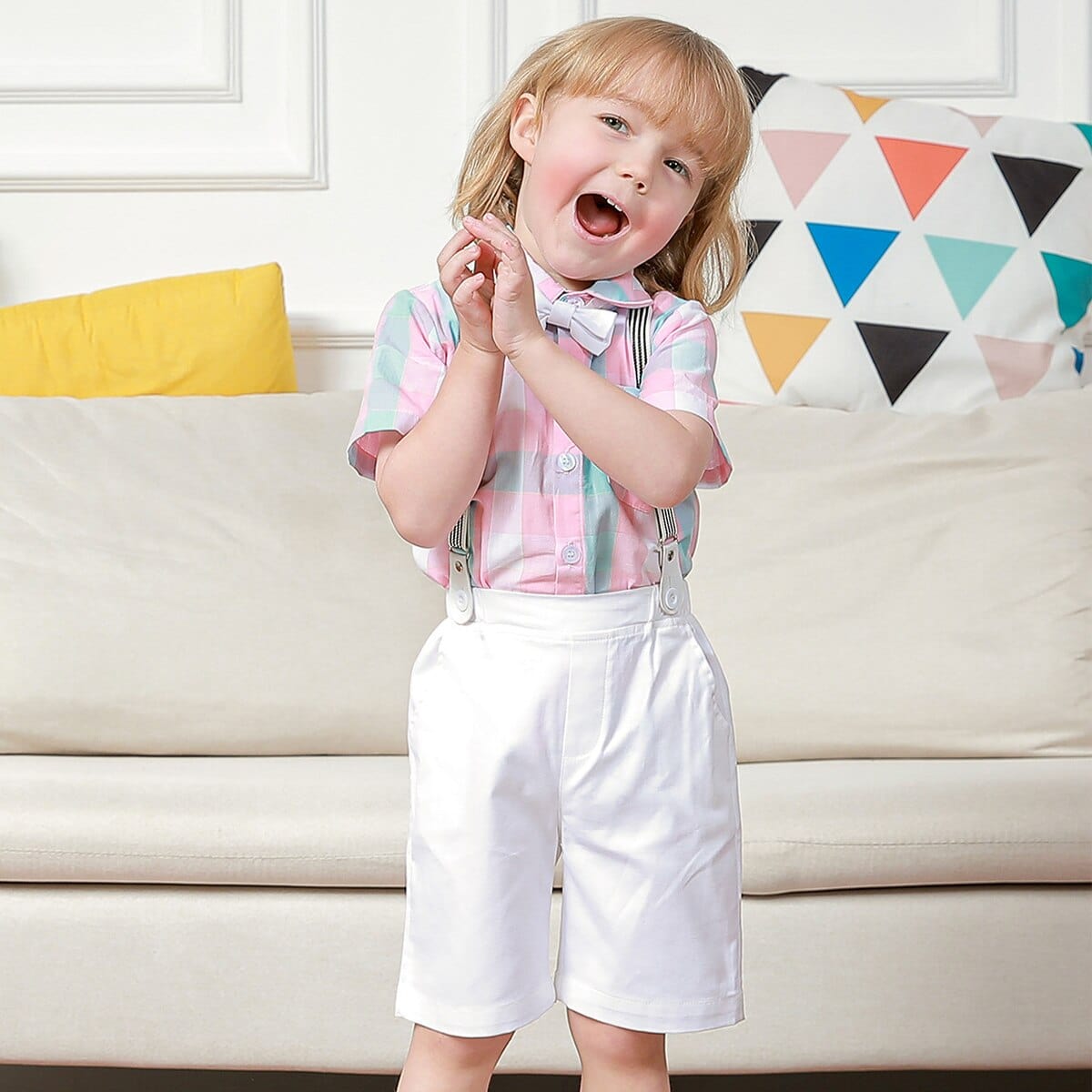 Suspender Boy Bow Tie Smart Outfit - Momorii
