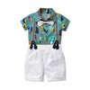 Boy&#39;s Clothing KB6014 Green White / 6M / China Boy Animal Print Romper Outfit