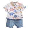 Boy&#39;s Clothing White Pink / 1-2T Boy Dinosaur Print Outfit