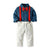 Blue / 3T Formal Shirt Tops+Suspender Pants 2PCS