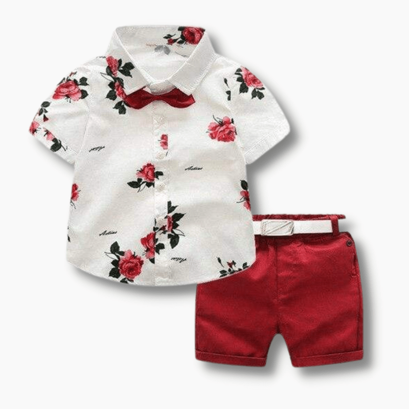 Boy's Clothing Boy Rose Print Outfit