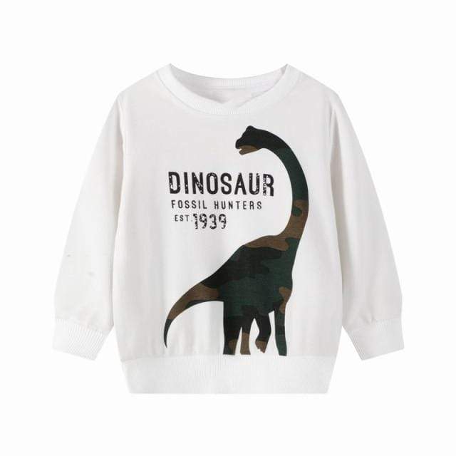 Boy's Clothing White / 3T Boys Dinosaur Sweatshirt