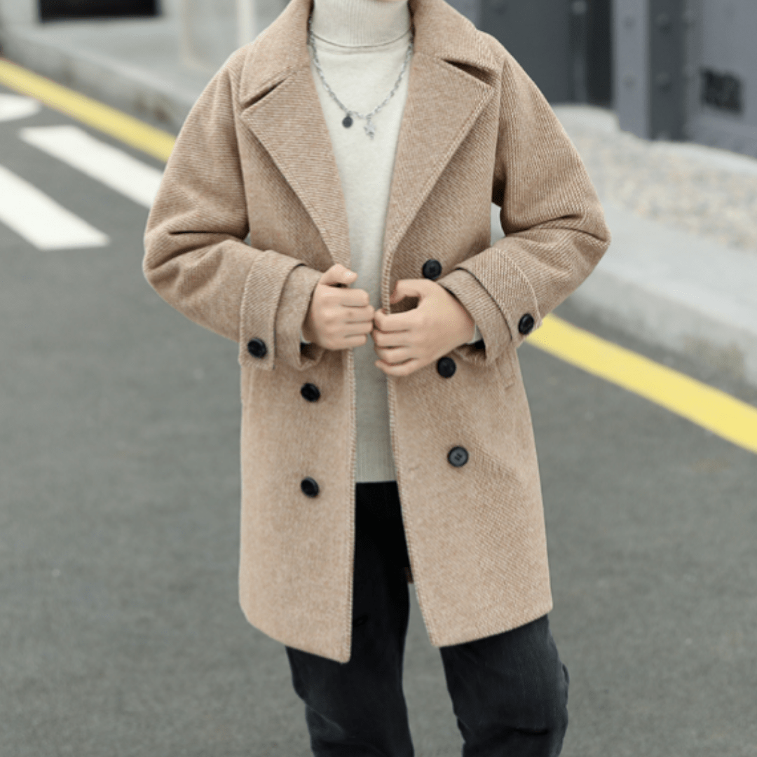 camel / 8 Boys Fashionable Wool Coat