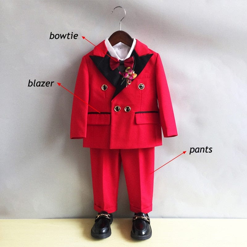 red 2pcs / 12M Boys Formal British