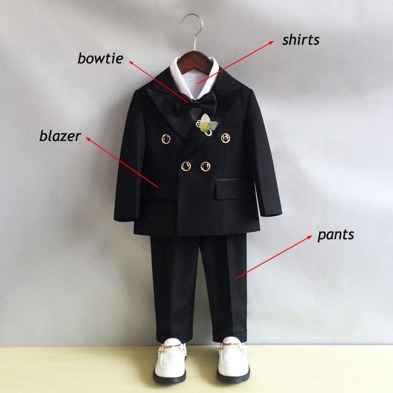 black 4pcs / 12M Boys Formal British