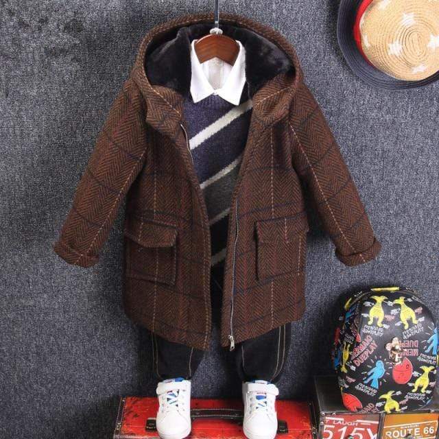 Boy's Clothing Brown / 6T 7T Boys' Woolen Coat