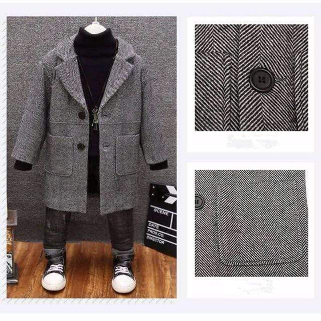 Boy's Clothing black / 13 Boys Woolen Coat