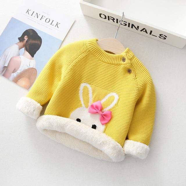 Girl's Clothing Yellow / 5T Bunny Embroidery Sweater