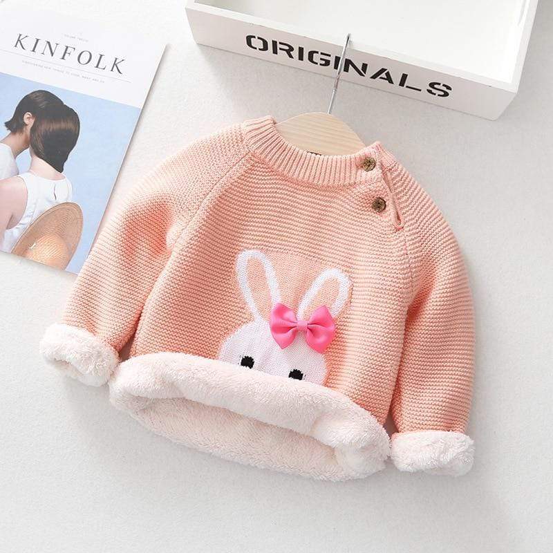 Girl's Clothing Bunny Embroidery Sweater