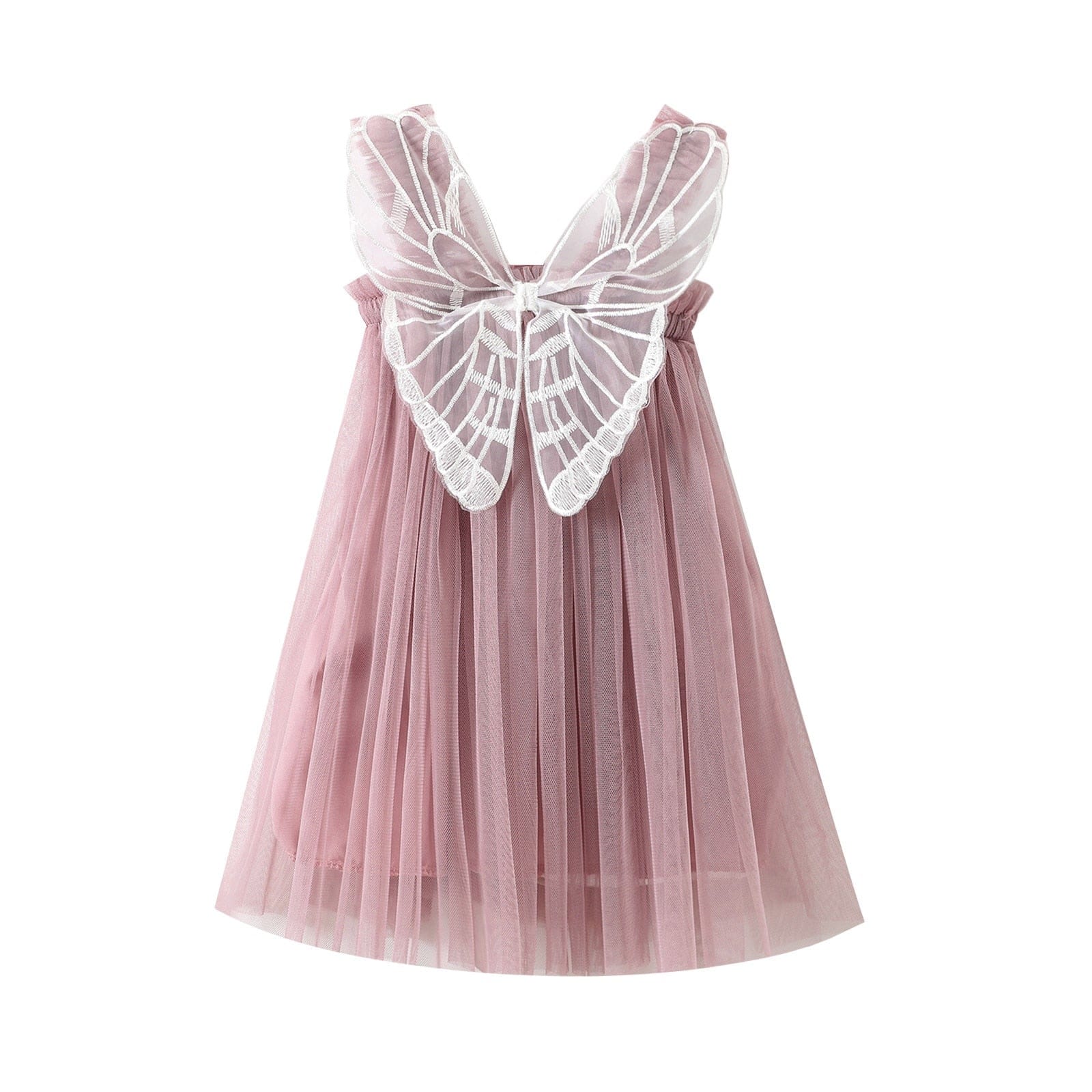 open lace back dress Butterfly Fairy Dress, Pink / 18m-2t