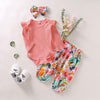 Girl&#39;s Clothing Butterfly Sleeve Romper Floral Pant Outfit