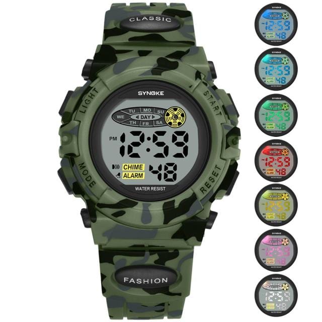 green Camo Kid Watch
