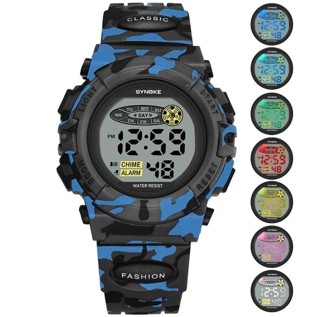 light blue Camo Kid Watch