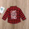 Red / 5T 2019 New Toddler Kids Baby Boys Printed Plaid Shirt Long Sleeve New Fashion Back Letter Printed Children Clothes 1-7T