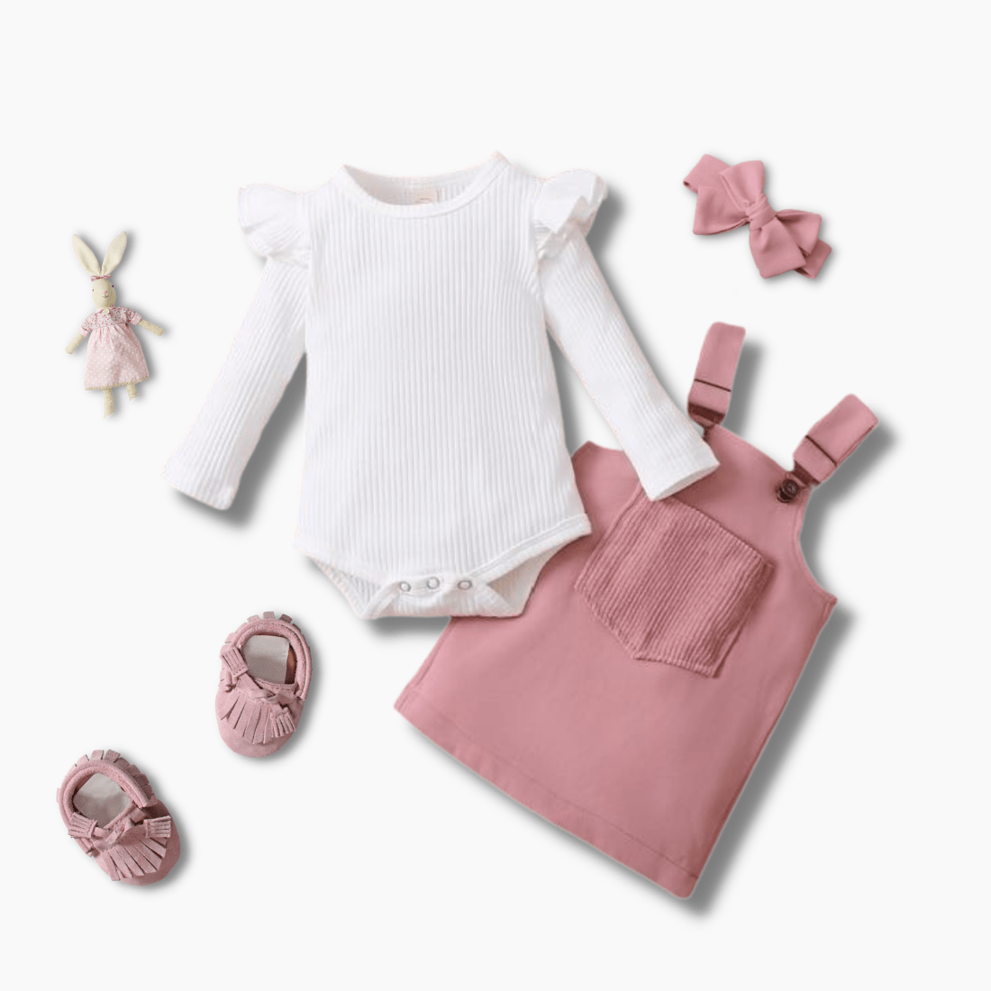 Girl's Clothing Candy Color Dungaree Dress Outfit