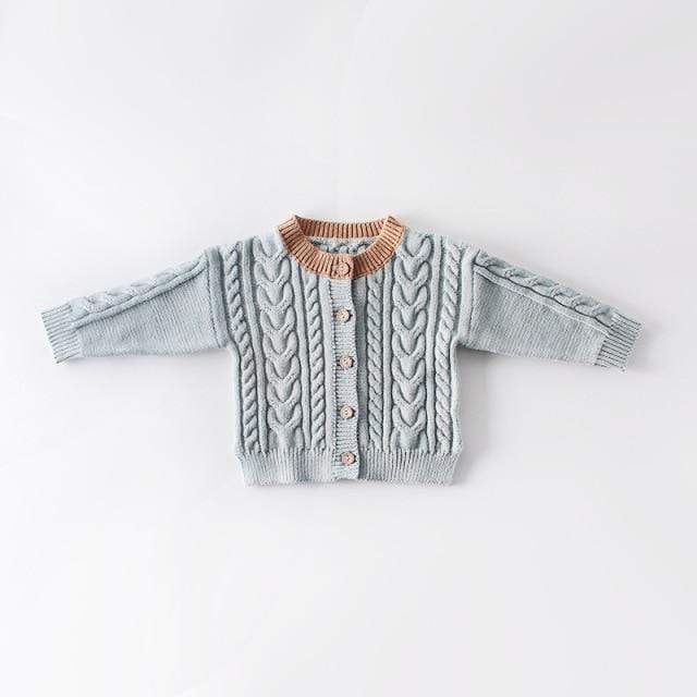 Girl's Clothing Gray-blue / 18-24M Candy Color Knitted Sweater