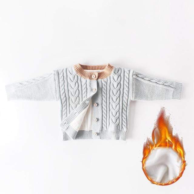 Girl's Clothing velvet Gray-blue / 2-3Y Candy Color Knitted Sweater