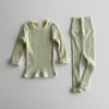Green / 4T candy color soft base home suit toddler girl clothes