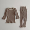 brown / 4T candy color soft base home suit toddler girl clothes