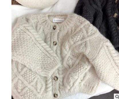 beige / 130 for 6T Cardigans Knitted Sweater