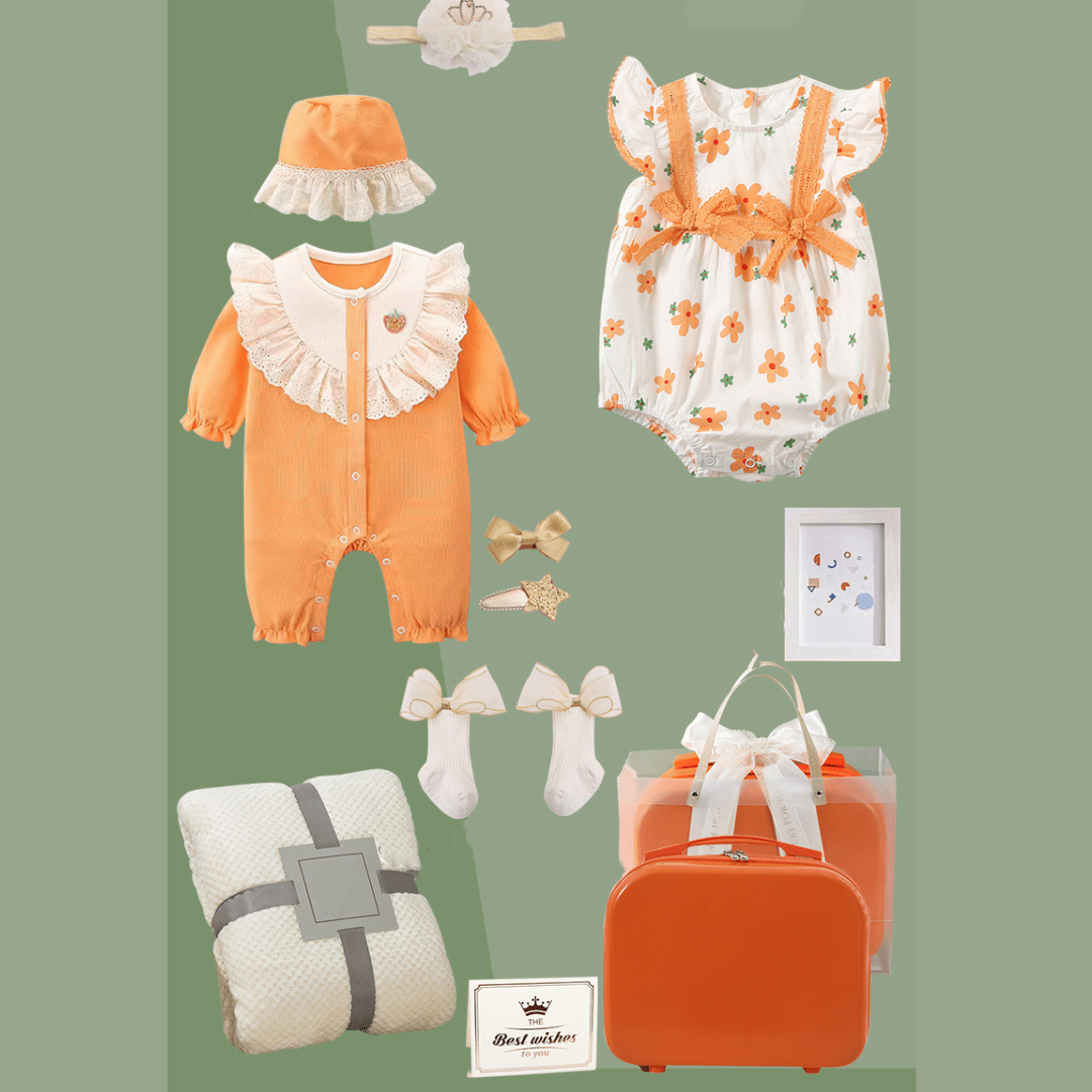 Carrot Print Baby Gift Set
