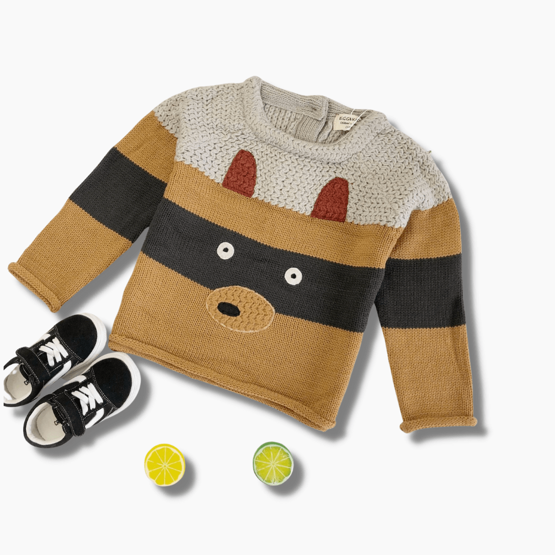 Cartoon Bear Knitted Sweater