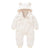 White / 70 3M-6M Cartoon Bear Rompers