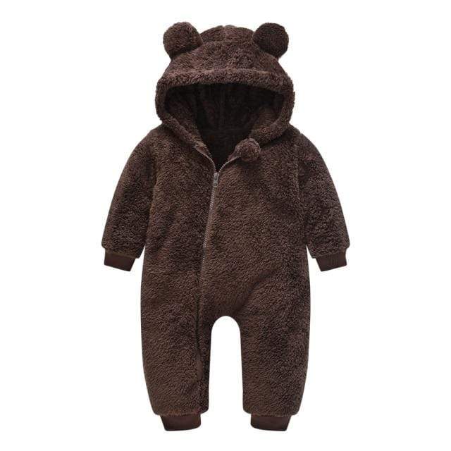 Dark Coffee / 100 3T Cartoon Bear Rompers