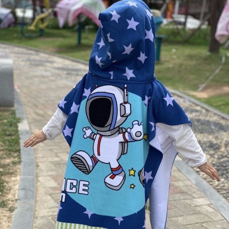 E / 60CM 120CM Cartoon Child Kid Hooded Cloak