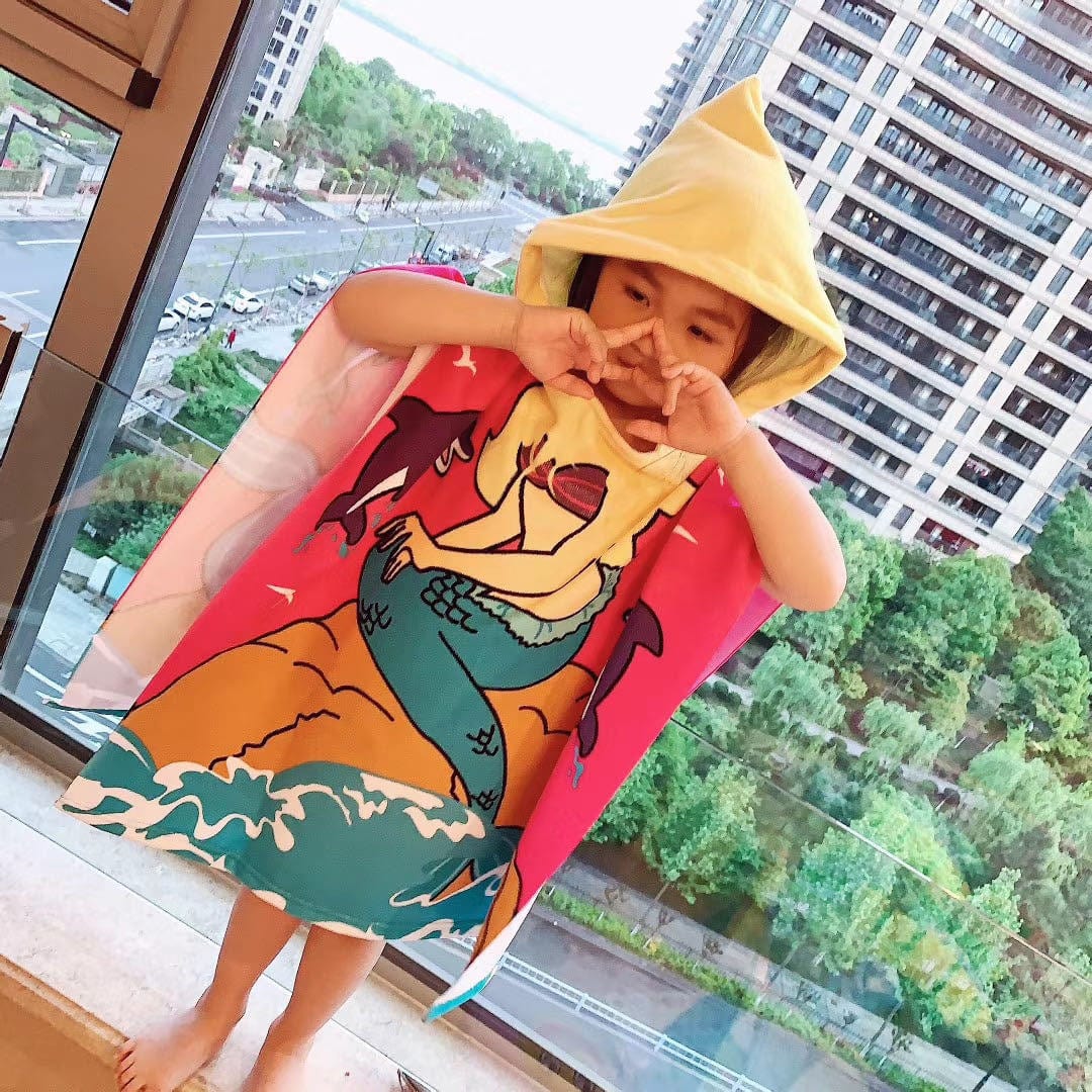 D / 60CM 120CM Cartoon Child Kid Hooded Cloak