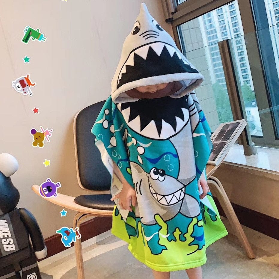 B / 60CM 120CM Cartoon Child Kid Hooded Cloak