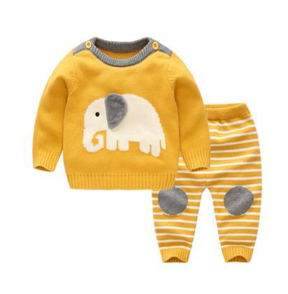 Boy's Clothing Gold / 24M Cartoon Elephant Sweater Set