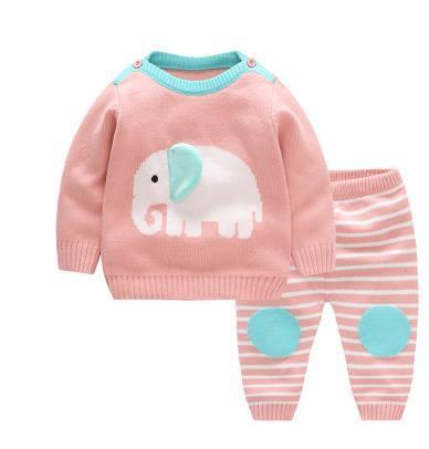 Boy's Clothing Pink / 24M Cartoon Elephant Sweater Set