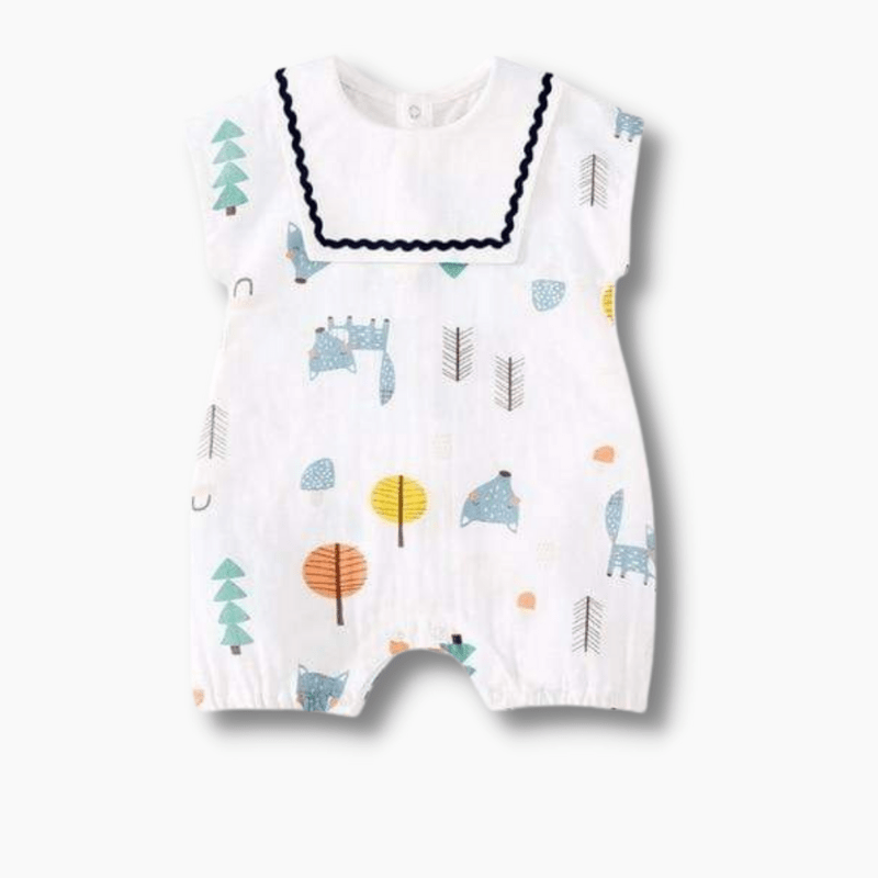 Boy's Clothing Cartoon Foxes Print Romper
