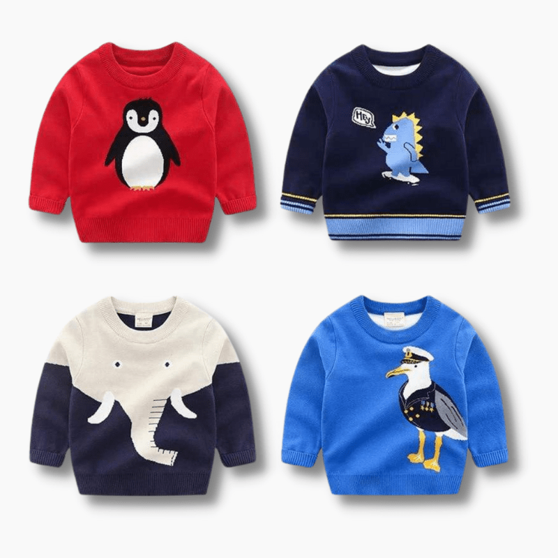 Boy's Clothing Cartoon Knitted Sweaters