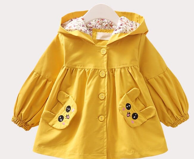 Girl's Clothing Yellow / 4T Cartoon Lovely Hooded Jacket