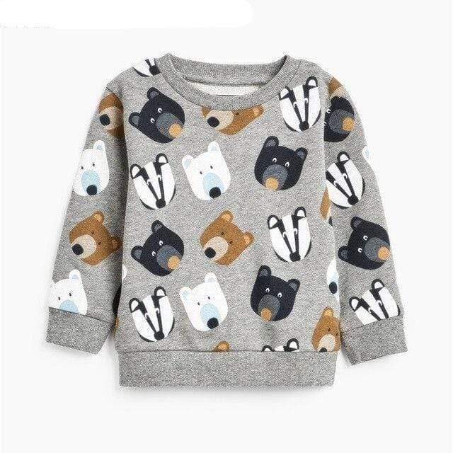 Boy's Clothing Light Gray Bears / 24M Cartoon Print Sweatshirts