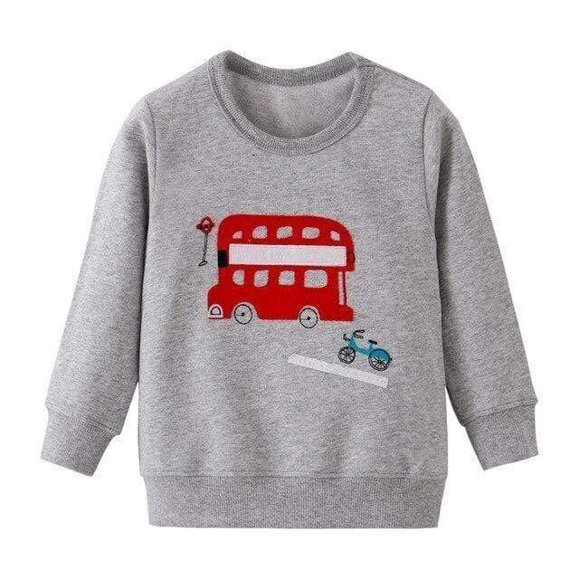 Boy's Clothing Gray Red Car / 6T Cartoon Print Sweatshirts