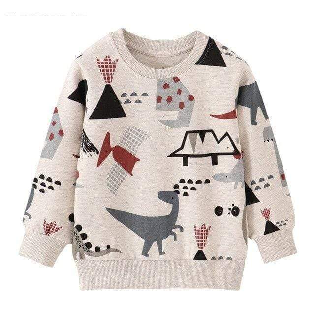 Boy's Clothing Off White / 6T Cartoon Print Sweatshirts