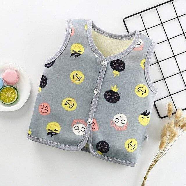 Boy's Clothing khaki / 24M Cartoon Clothes Velvet Cotton Vest