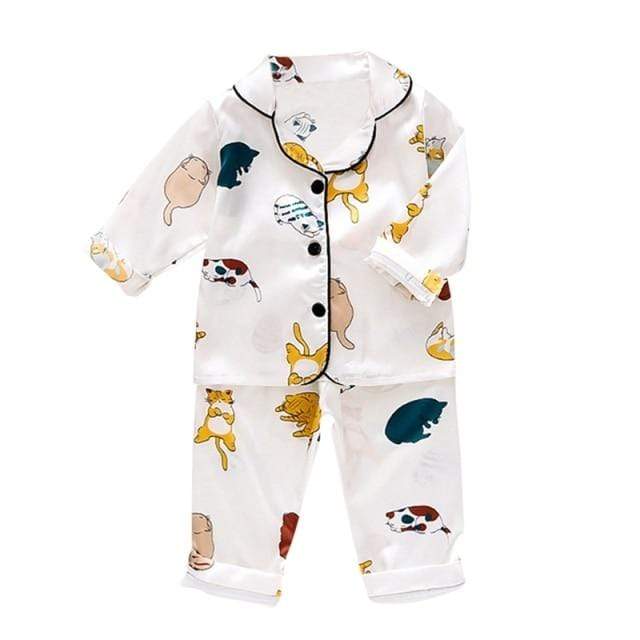 Boy's Clothing Style D / 2-3T Cartoon Satin Pajamas Set